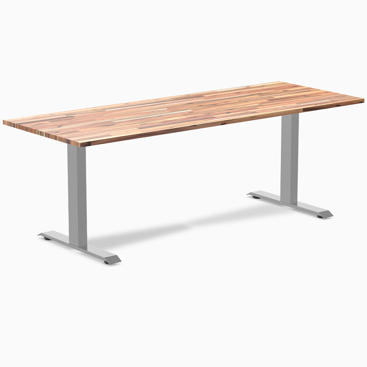 Fixed softwood desk - Acacia - grey 80"