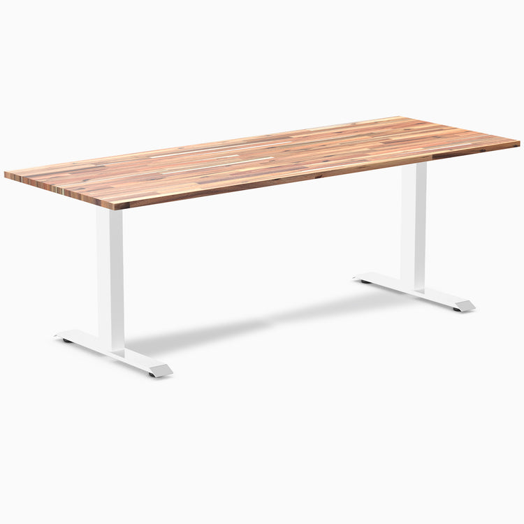 Fixed softwood desk - Acacia - white 80"