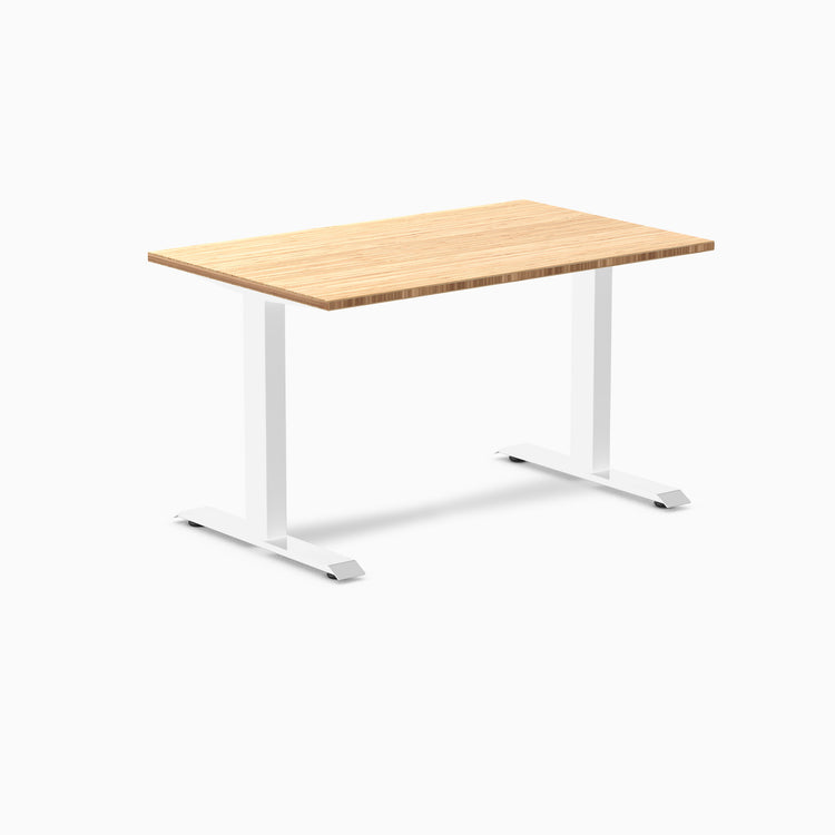 Fixed bamboo desk - Natural Bamboo - white 48"