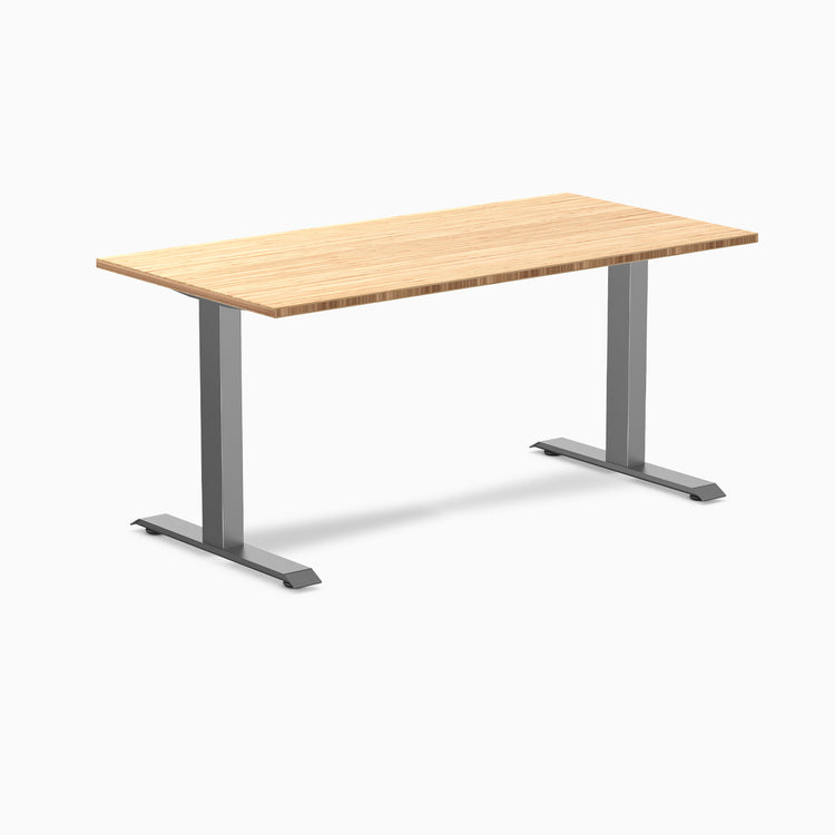 Fixed bamboo desk - Natural Bamboo - space grey 60"