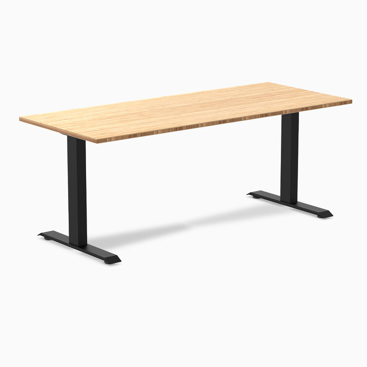 Fixed bamboo desk - Natural Bamboo - black 72"