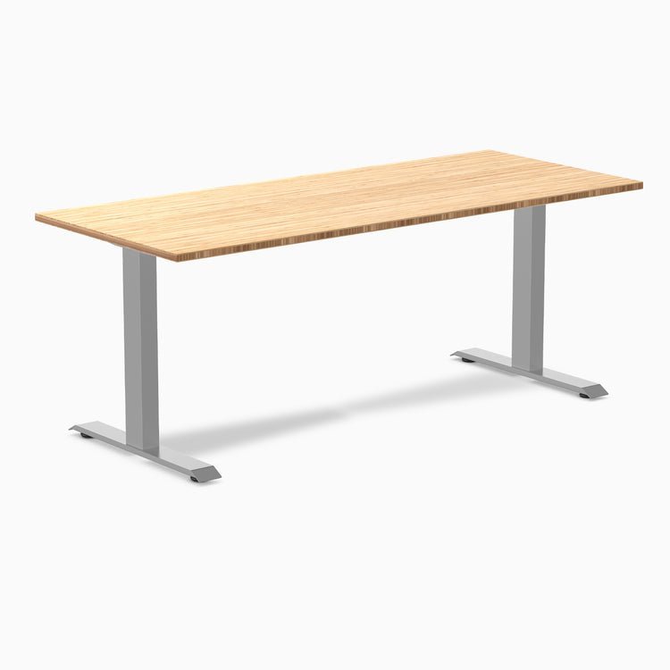 Fixed bamboo desk - Natural Bamboo - grey 72"