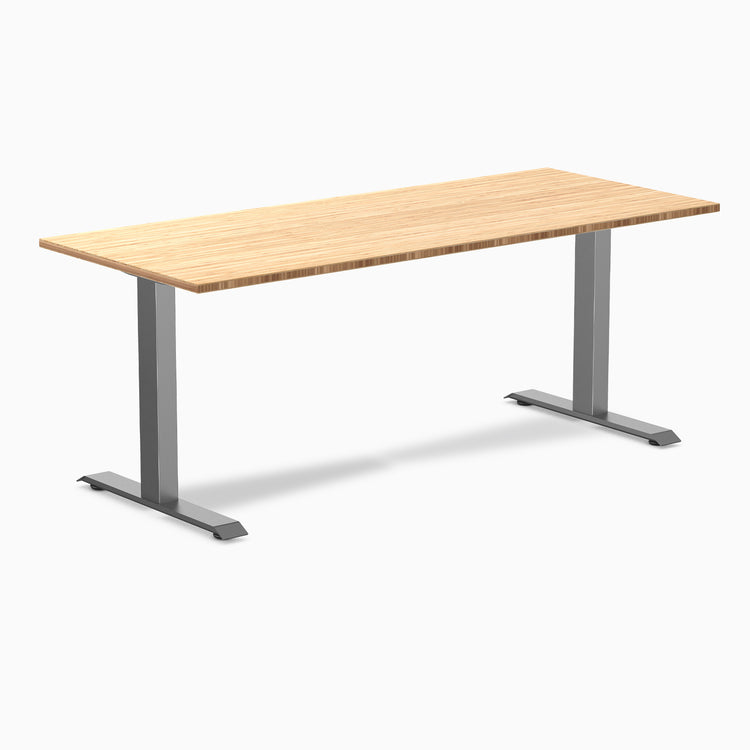 Fixed bamboo desk - Natural Bamboo - space grey 72"