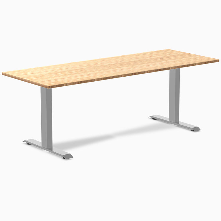 Fixed bamboo desk - Natural Bamboo - grey 80"