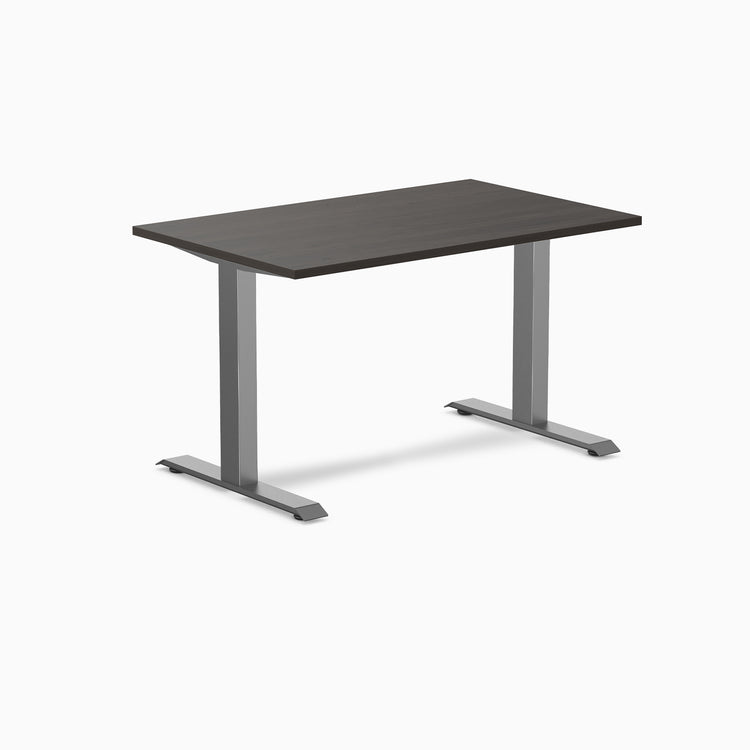 Fixed melamine desk - Melamine burnished wood - space grey 48"