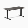 Fixed melamine desk - Melamine burnished wood - black 60"