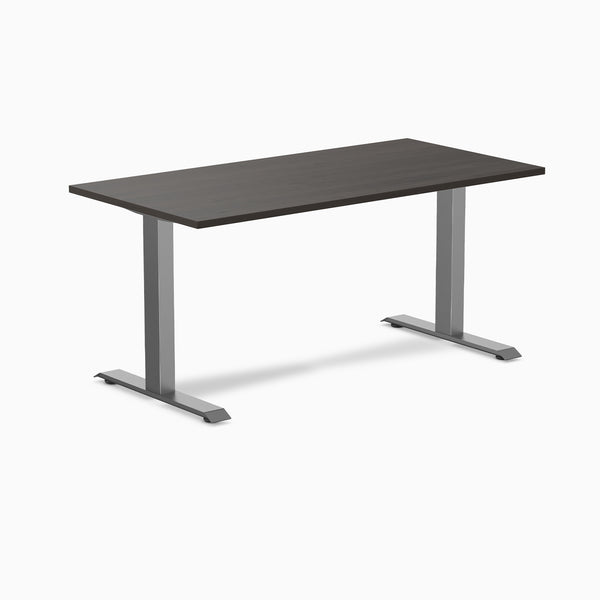 Fixed melamine desk - Melamine burnished wood - space grey 60"