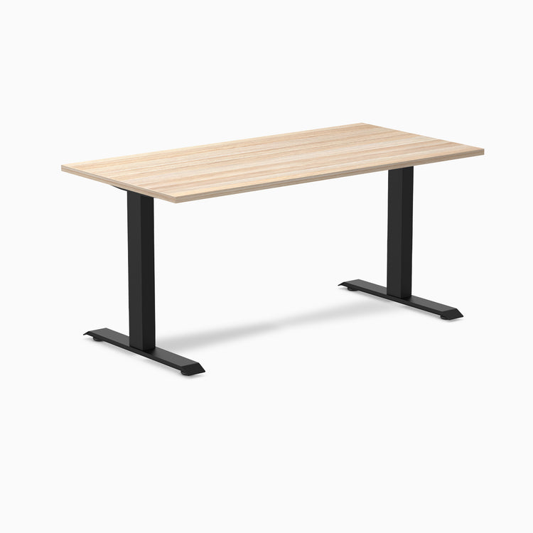 Fixed melamine desk - Melamine classic oak - black 60"