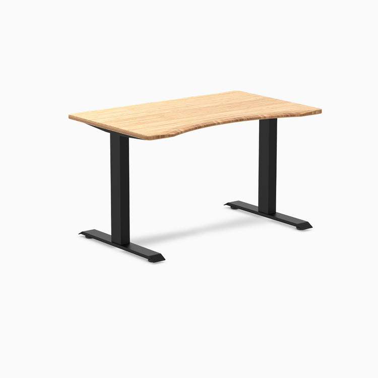 Fixed Ergo edge desk - Natural Bamboo - black 48"