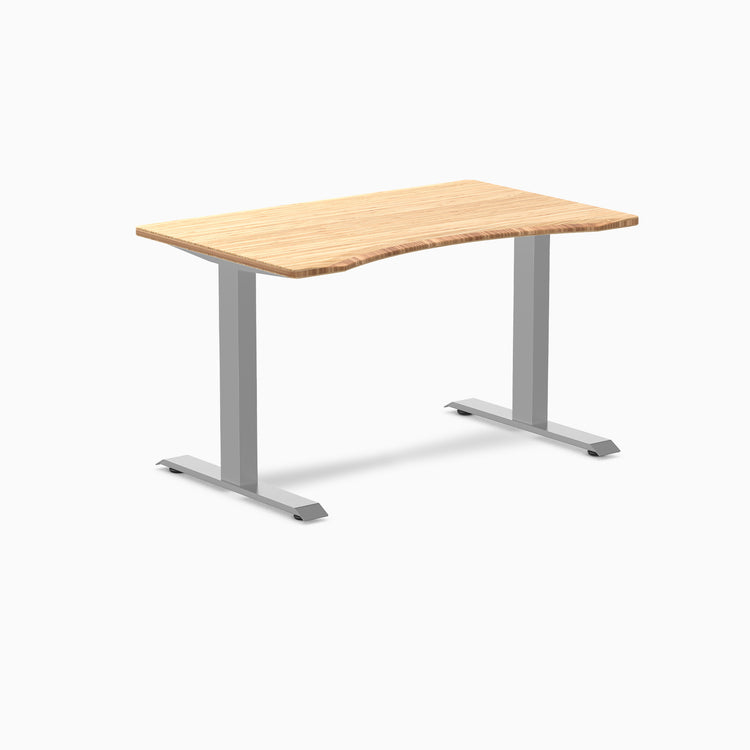 Fixed Ergo edge desk - Natural Bamboo - grey 48"