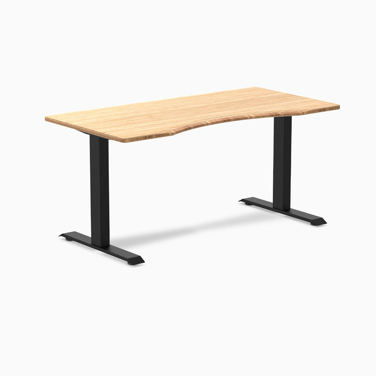 Fixed Ergo edge desk - Natural Bamboo - black 60"