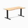 Fixed Ergo edge desk - Natural Bamboo - black 60"