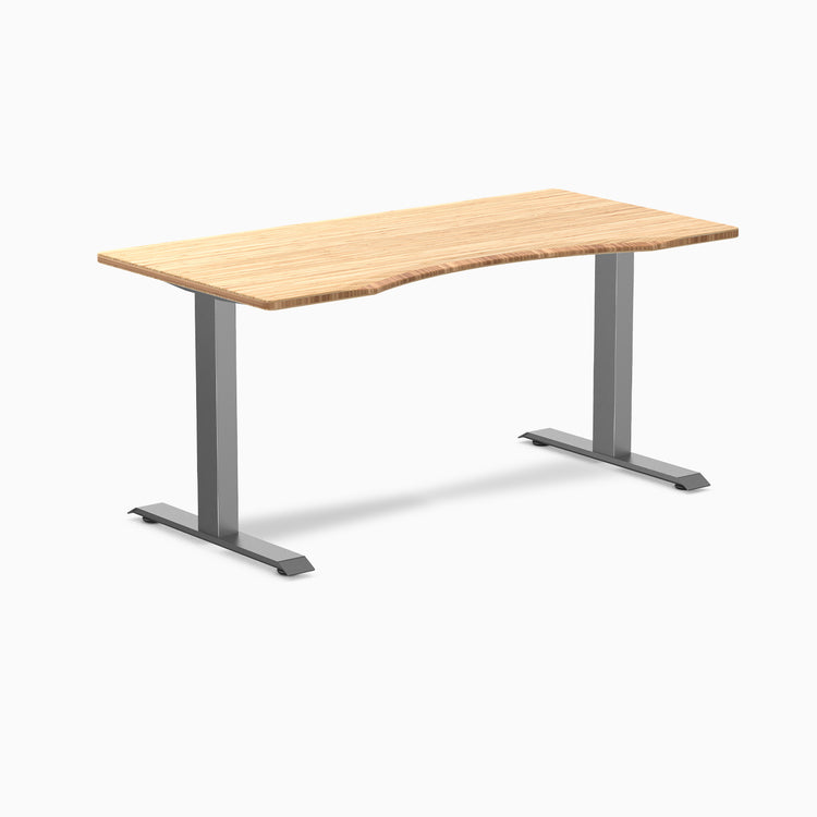 Fixed Ergo edge desk - Natural Bamboo - space grey 60"