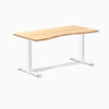 Fixed Ergo edge desk - Natural Bamboo - white 60"