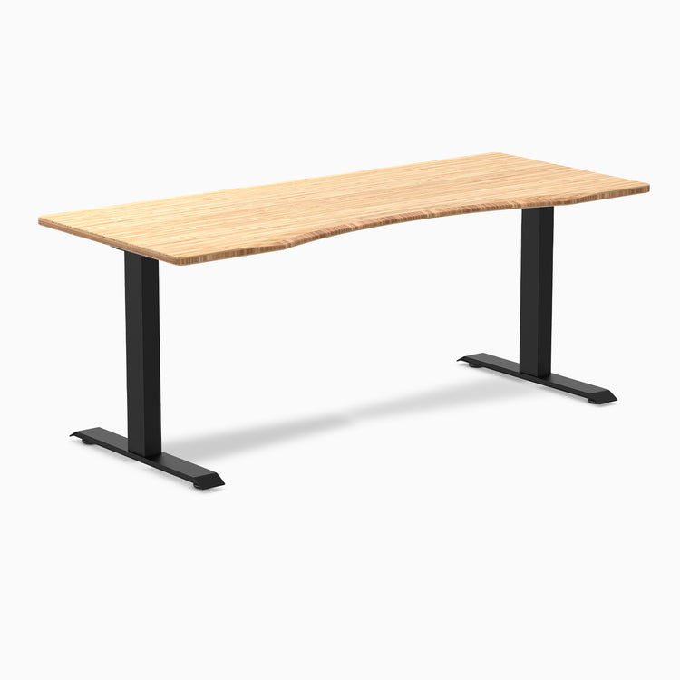 Fixed Ergo edge desk - Natural Bamboo - black 72"