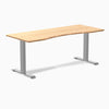 Fixed Ergo edge desk - Natural Bamboo - grey 72"