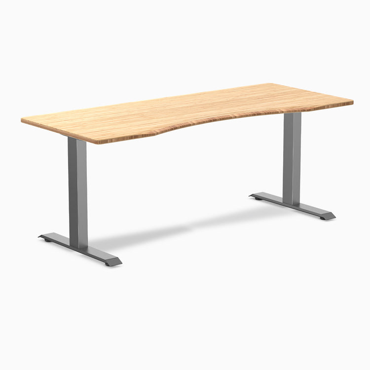 Fixed Ergo edge desk - Natural Bamboo - space grey 72"