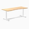 Fixed Ergo edge desk - Natural Bamboo - white 72"