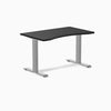 Fixed Ergo edge desk - Black melamine - grey 48"