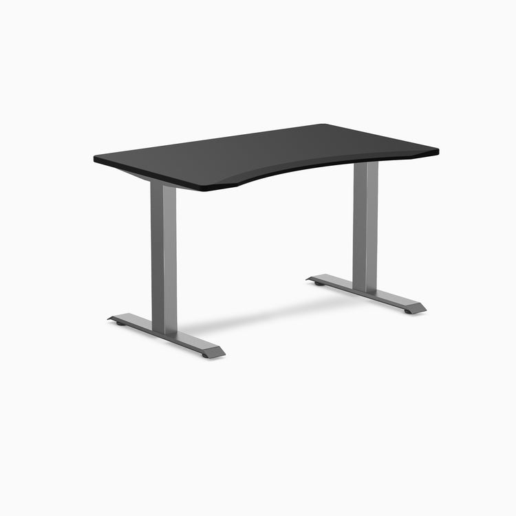 Fixed Ergo edge desk - Black melamine - space grey 48"