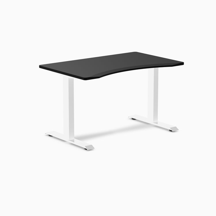 Fixed Ergo edge desk - Black melamine - white 48"