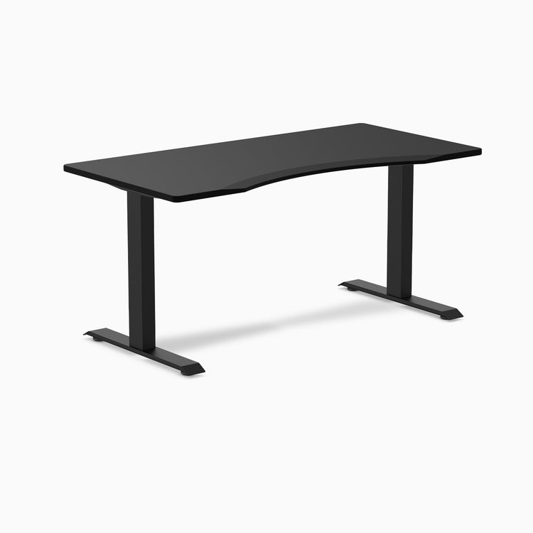 Fixed Ergo edge desk - Black melamine - black 60"