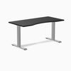 Fixed Ergo edge desk - Black melamine - grey 60"