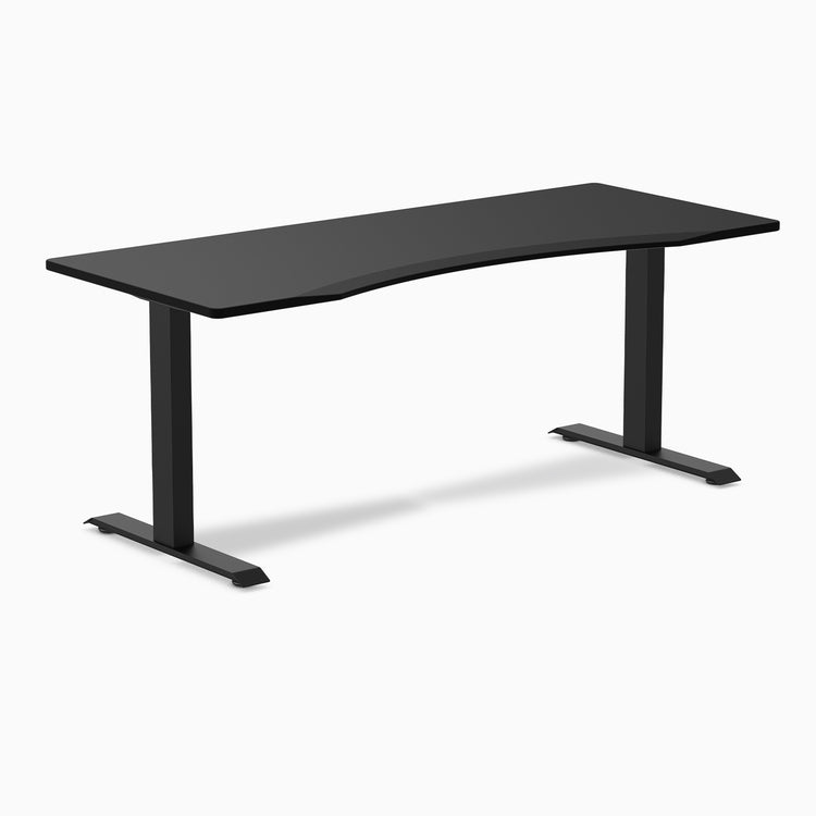 Fixed Ergo edge desk - Black melamine - black 72"