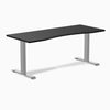 Fixed Ergo edge desk - Black melamine - grey 72"