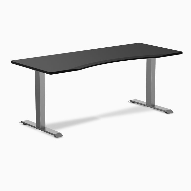 Fixed Ergo edge desk - Black melamine - space grey 72"