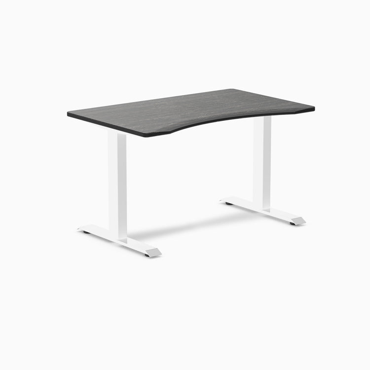 Fixed Ergo edge desk - Dark Bamboo - white 48"