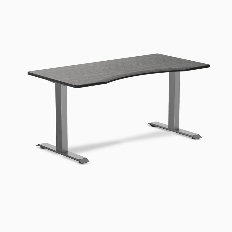 Fixed Ergo edge desk - Dark Bamboo - space grey 60"