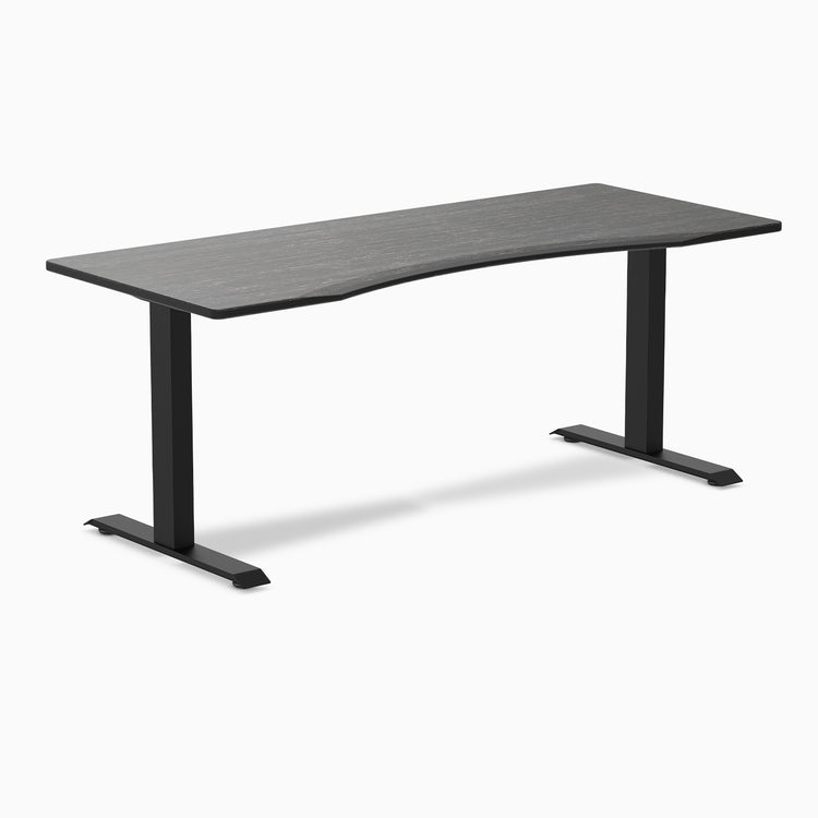 Fixed Ergo edge desk - Dark Bamboo - black 72"