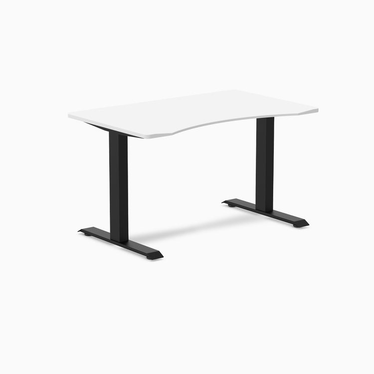 Fixed Ergo edge desk - White melamine - black 48"