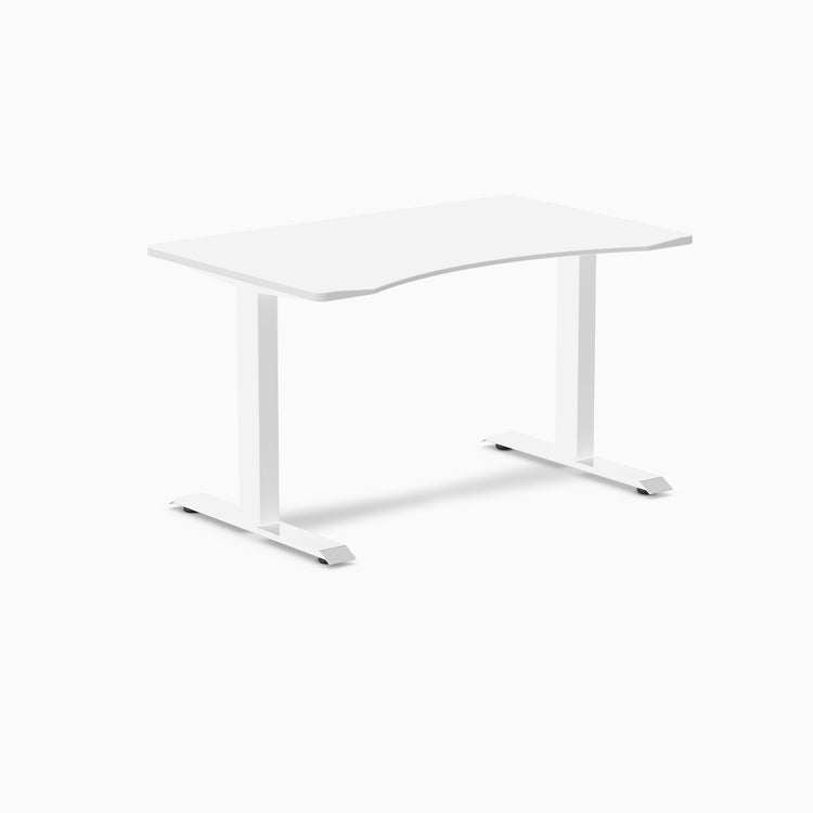 Fixed Ergo edge desk - White melamine - white 48"