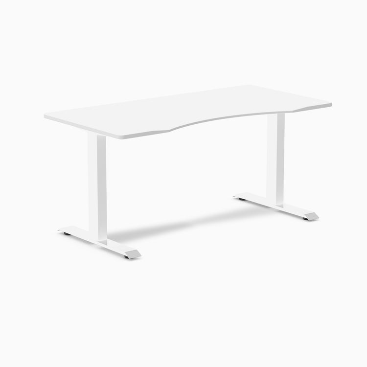 Fixed Ergo edge desk - White melamine - white 60"