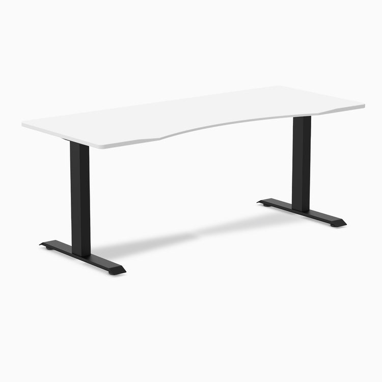 Fixed Ergo edge desk - White melamine - black 72"