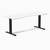 Fixed Ergo edge desk - White melamine - black 72"