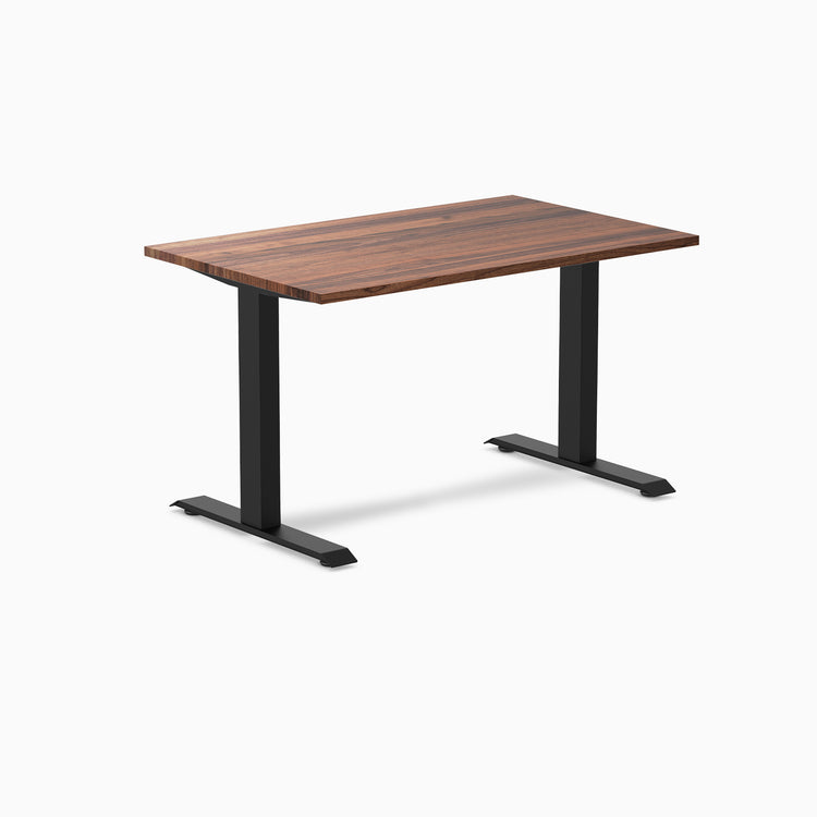 Fixed hardwood desk - Walnut - black 48"