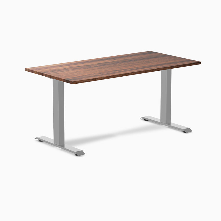 Fixed hardwood desk - Walnut - grey 60"