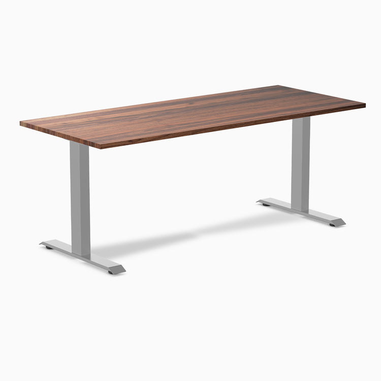 Fixed hardwood desk - Walnut - grey 72"