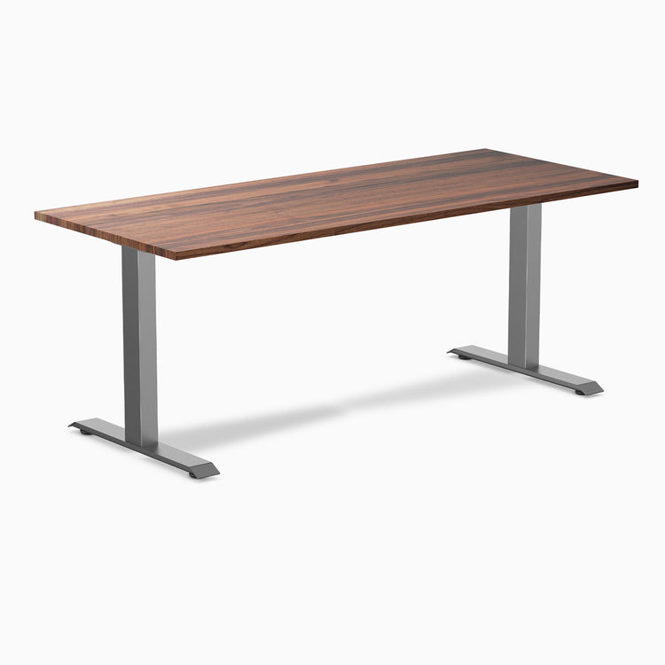 Fixed hardwood desk - Walnut - space grey 72"