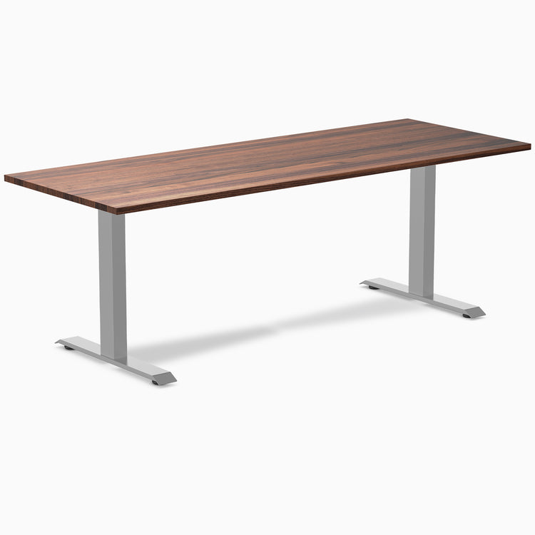 Fixed hardwood desk - Walnut - grey 80"