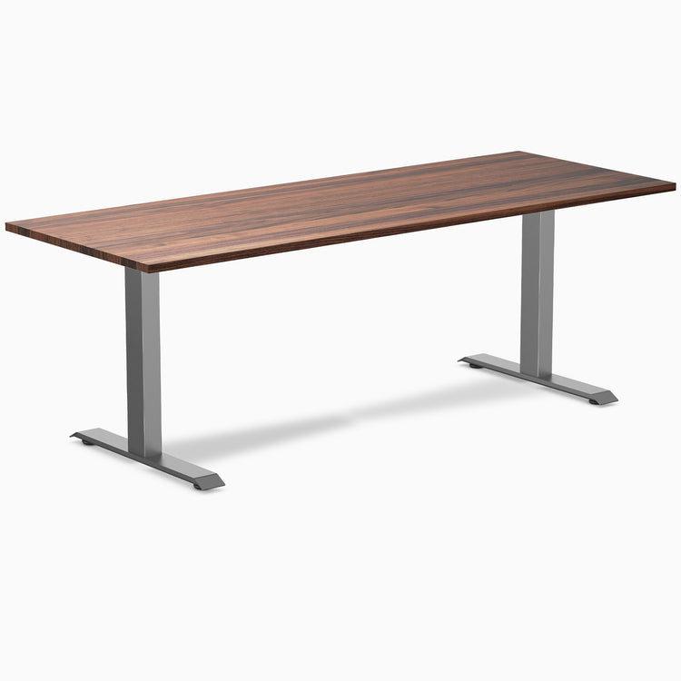 Fixed hardwood desk - Walnut - space grey 80"