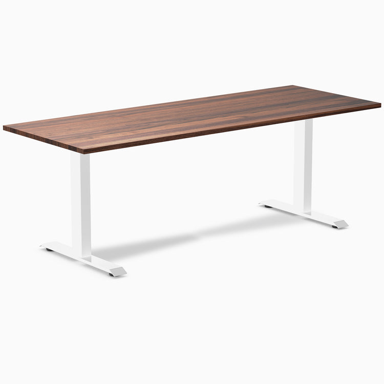 Fixed hardwood desk - Walnut - white 80"