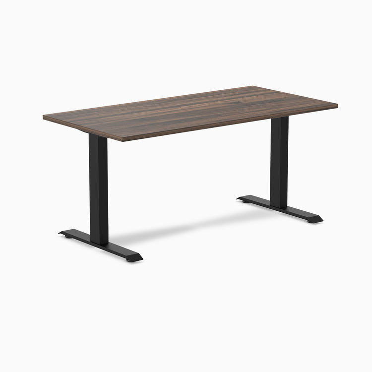 Fixed melamine desk - Melamine jarrah - black 60"