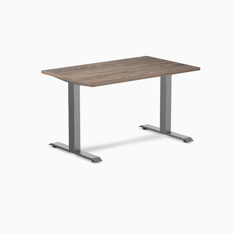 Fixed melamine desk - Melamine natural walnut - space grey 48"