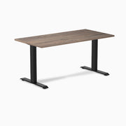 Fixed malemine desk - Melamine natural walnut - black 60"