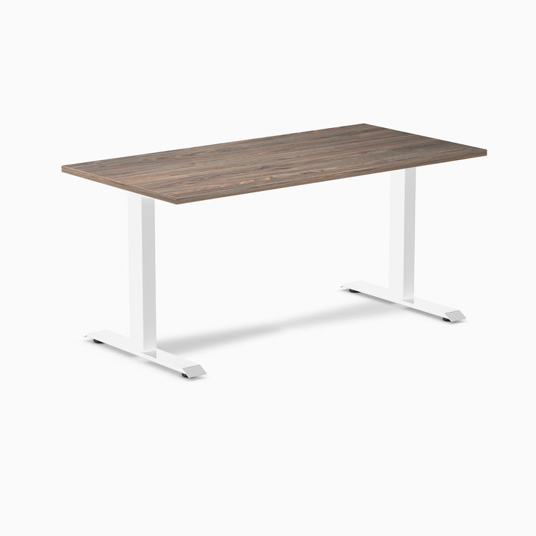 Fixed melamine desk - Melamine natural walnut - white 60"