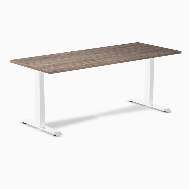 Fixed melamine desk - Melamine natural walnut - white 72"